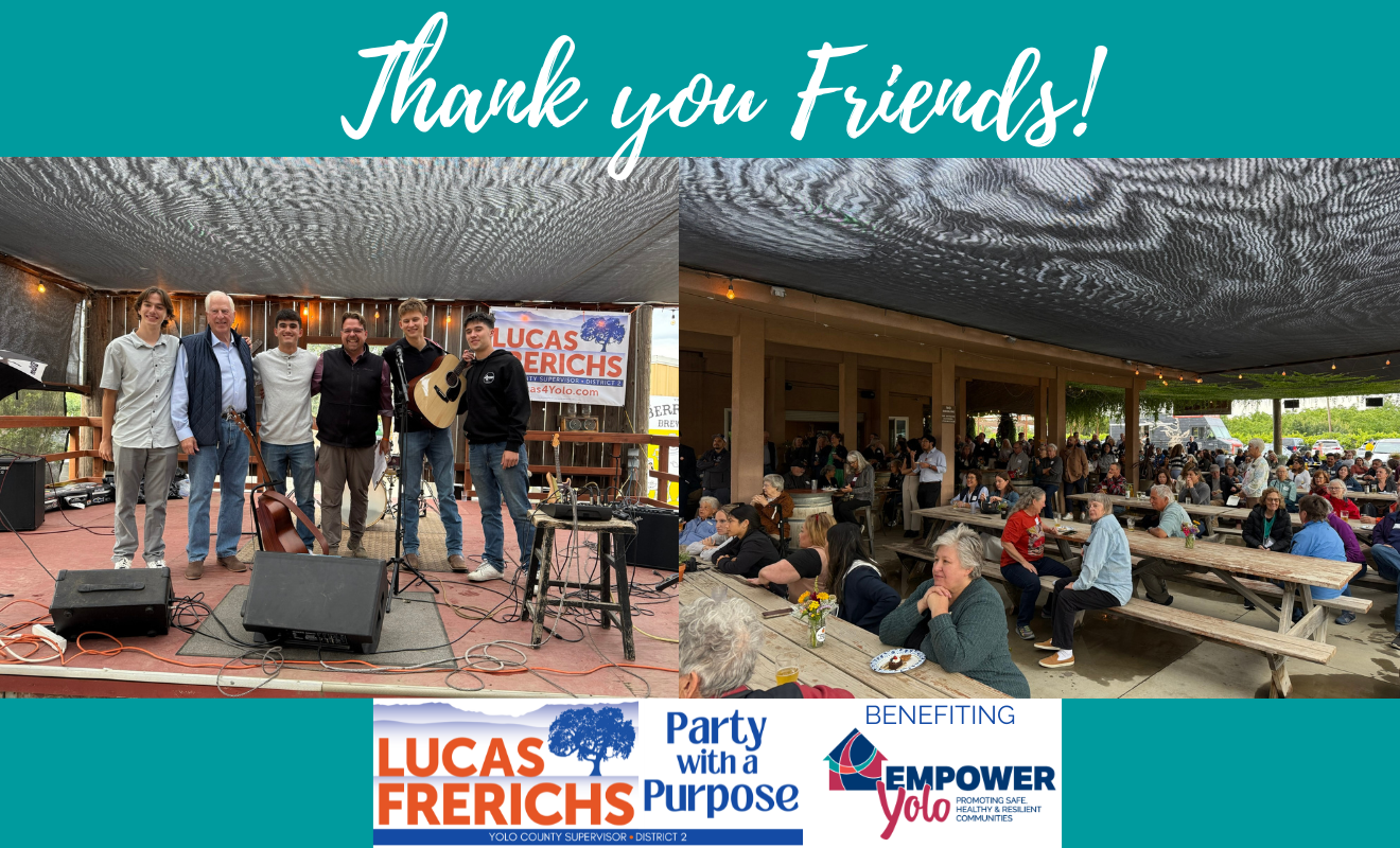 Party with a Purpose | Yolo County Supervisor Lucas Frerichs